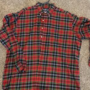 Ralph Lauren Red and Green Plaid Button-Up Shirt